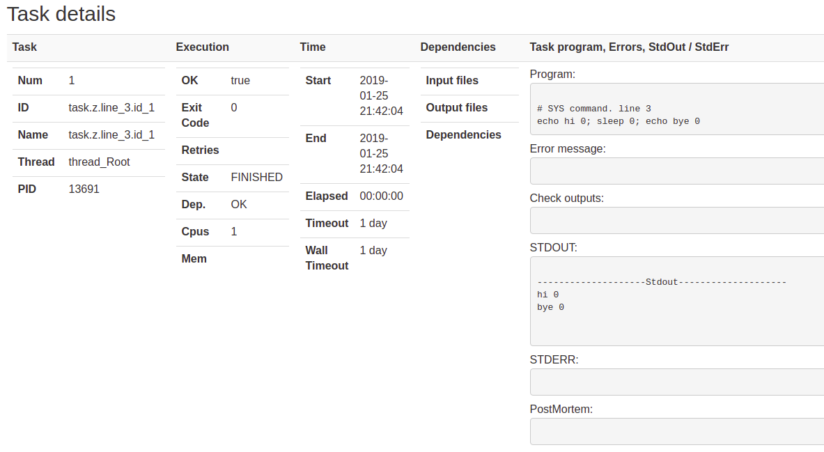 bds report tasks section